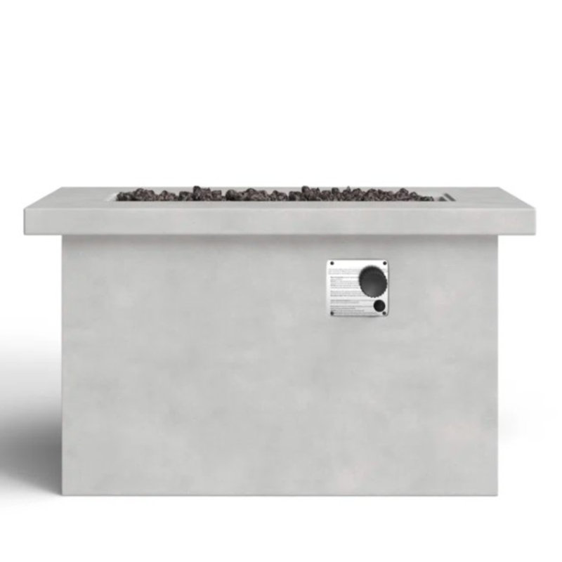 Foyer de jardin en béton 24 po H, 50000 po, foyer au gaz naturel en acier inoxydable, l 42 po x P 20 po, rouille