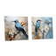 Oiseau bleu, minimalisme, fleurs blanches, oiseau-103921607