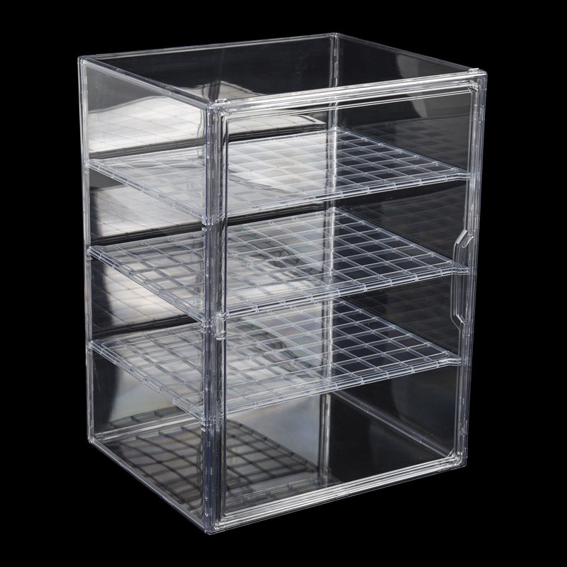 4-Tier Clear Display Case Blind Box Figure Storage Box Showcase Dustproof Rack