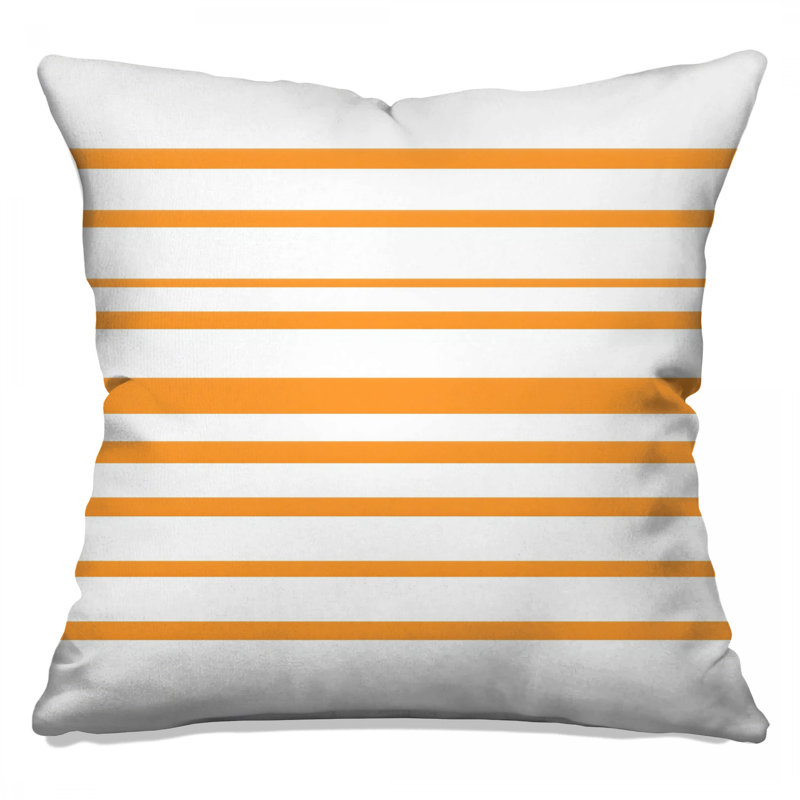 Coussins décoratifs à rayures horizontales orange, 20 x 20 inches