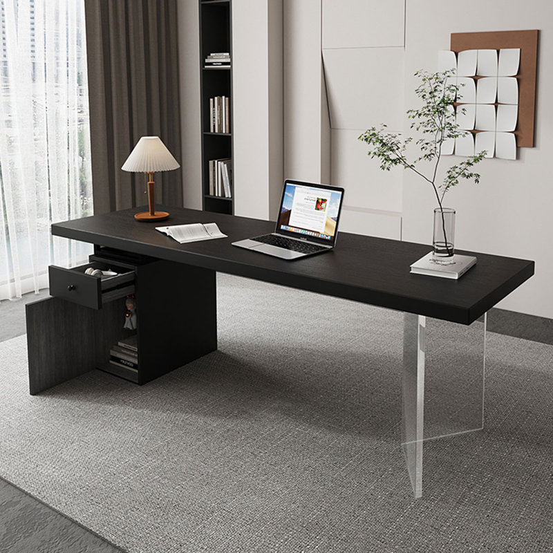 Black Rectangular Solid Wood desks, 29.53" H x 62.99" W x 23.62" D