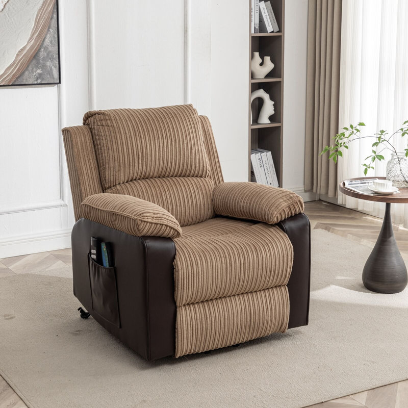 Amenah 93cm Wide Lift Assist Ergonomic Recliner, Brown