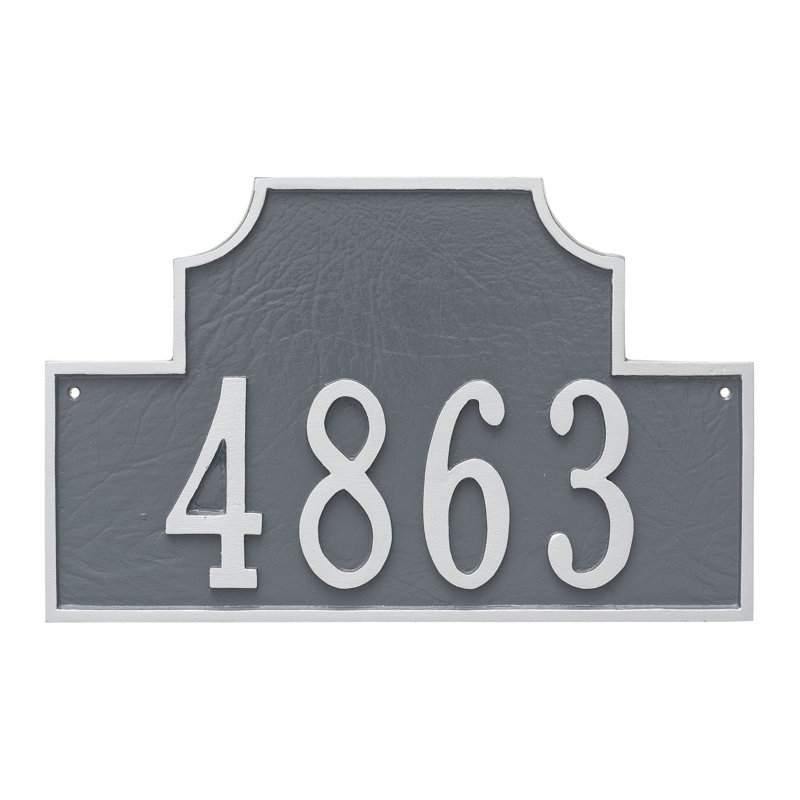 Plaque d’adresse murale sur 1 ligne beckford, Blanc / argent