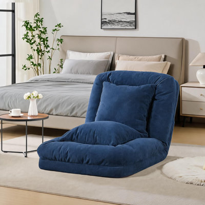 Convertible Human Dog Bed Floor Lounge Chair for Adults with 5 Adjustable Backrest Positions and 2 Pillows Soft Chenille Upholstery
