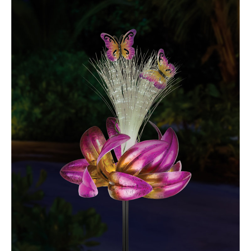 Purple Butterfly Solar Garden Spinner Stake