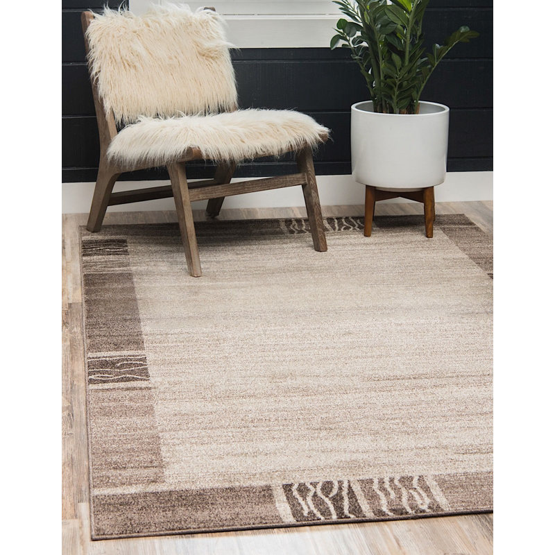Tapis géométrique en polypropylène tissé à la machine Cante, Rectangle 7 pi 1 po x 10 pi
