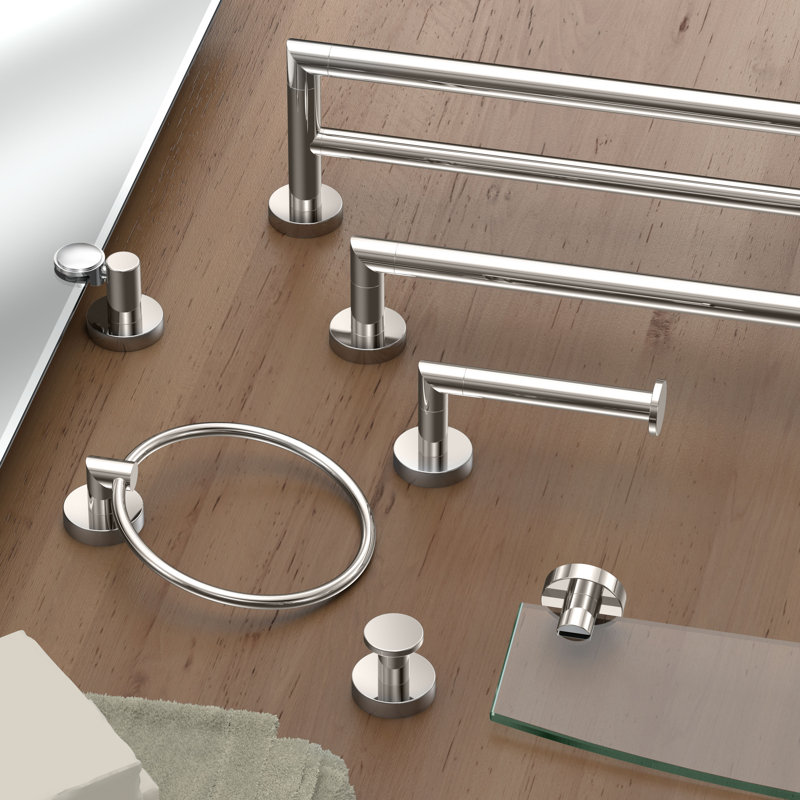 Glam Wall Mounted Double Robe Hook | Bathroom Towel, Robe Hook, Polished Nickel