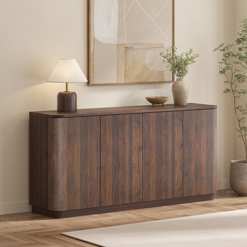 63" Wide 4-door Sideboard, Walnut
