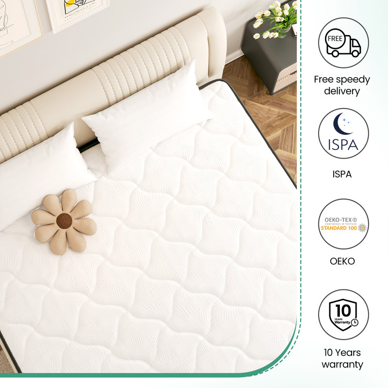 12-inch Slow recovery Memory foam Spring Mattress, California King, 14"