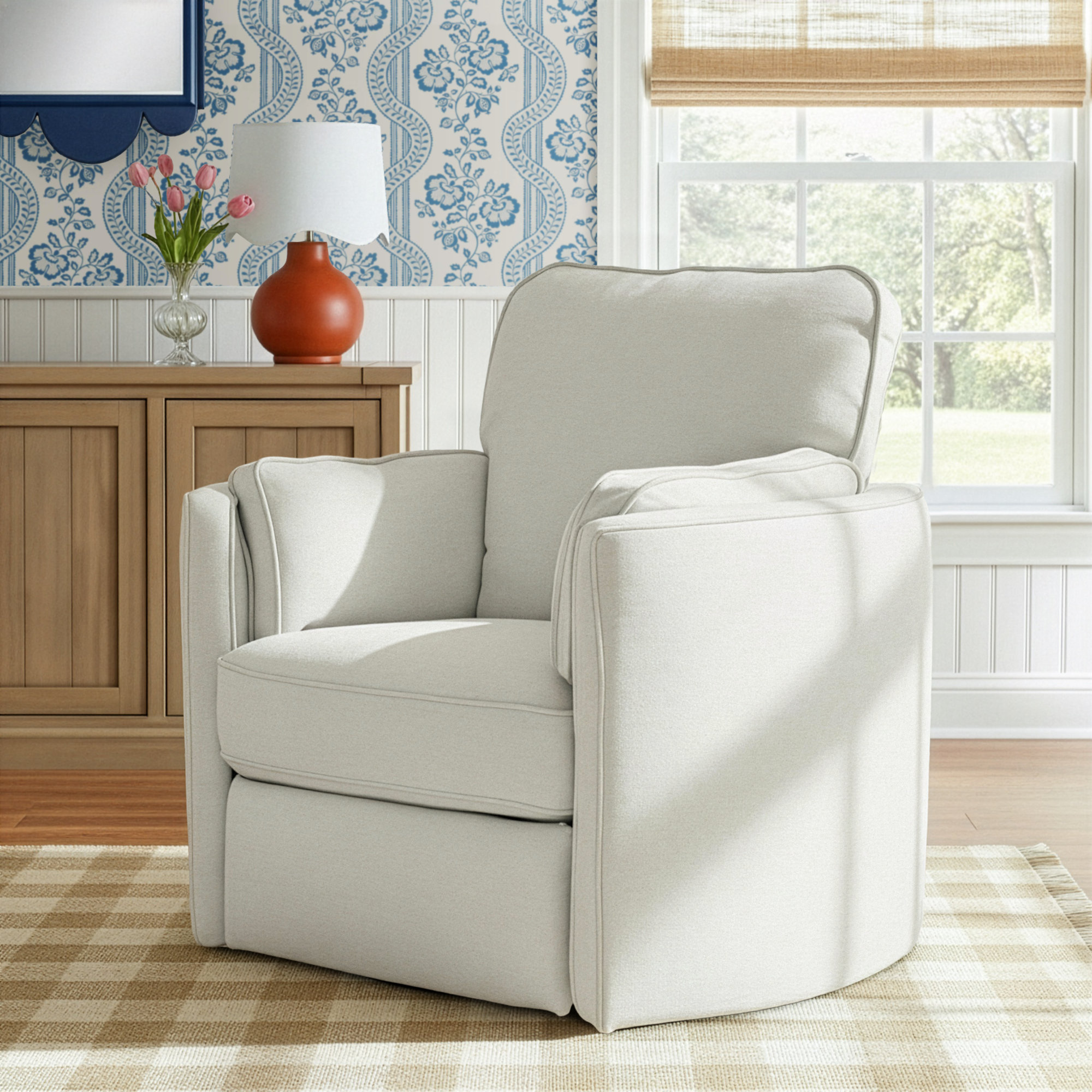 Vedika Swivel Recliner, Manual, Pine