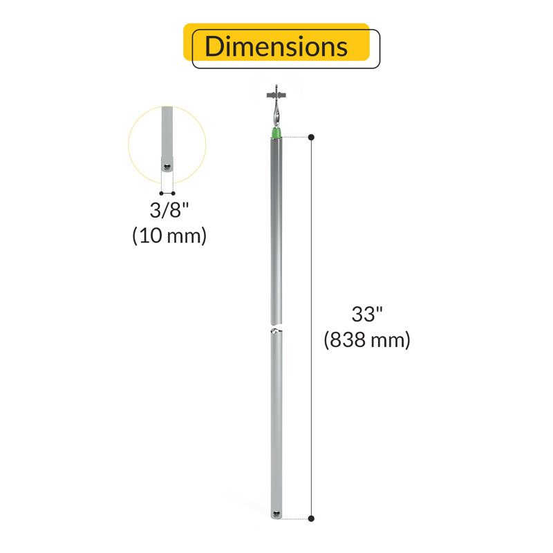 Tilt Tube Balance 33 "Tube vert portant, Argenté / Vert, 0.39"