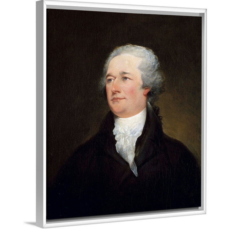 « Alexander Hamilton » par John Trumbull-impression, Cadre blanc, H 32 po x l 26 po x P 1,75 po