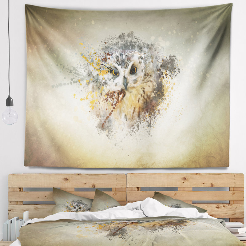 Grande tapisserie Hibou, H 32 po x l 39 po