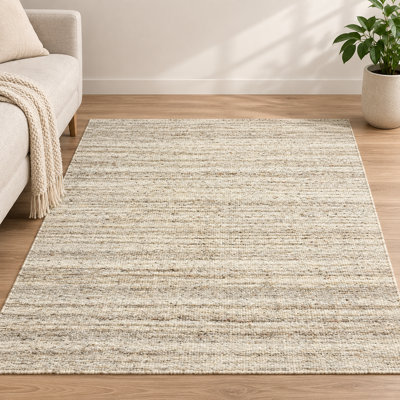 Handloom Area Rug | Wool & Bamboo Silk Modern Floor Rug | 7mm Thick