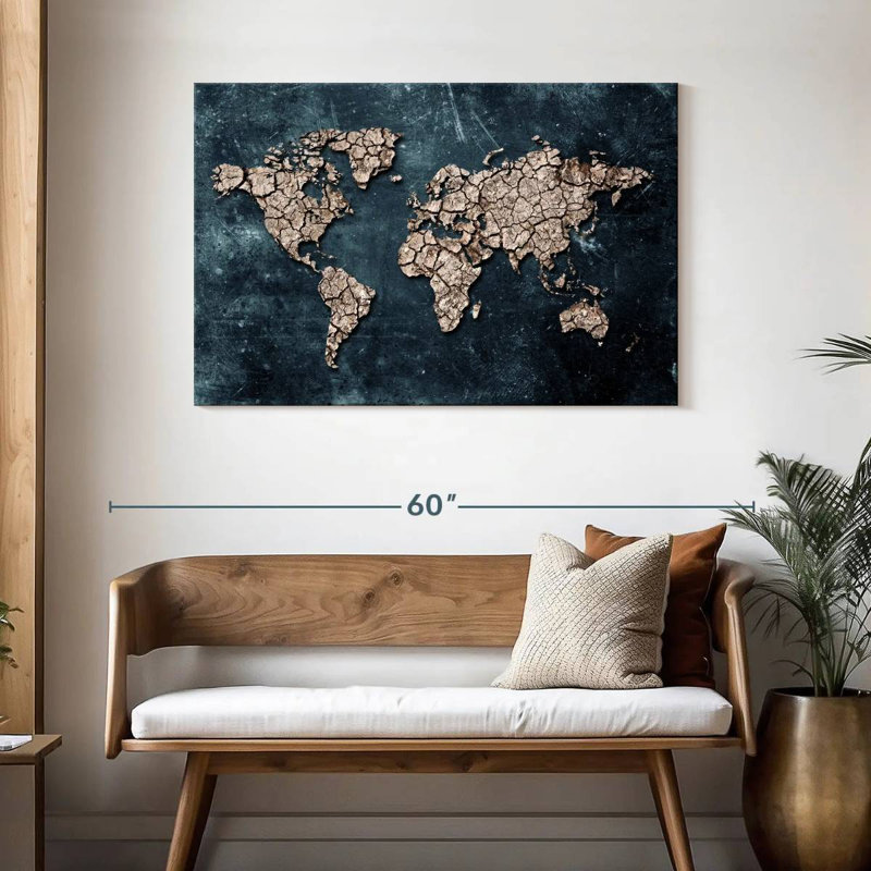 Aliaz Ground World Map, 30" H x 45" W