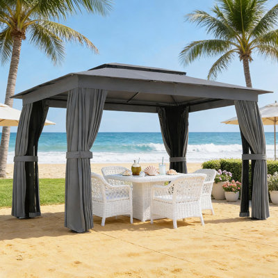 Double-Tier Soft Top Patio Gazebo Shelter