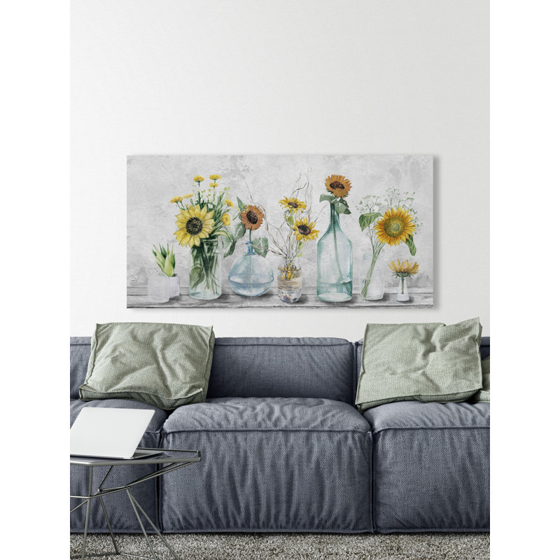 Adorable Sunflowers - Wrapped Canvas Painting, 57cm H x 114cm W x 3.81cm D