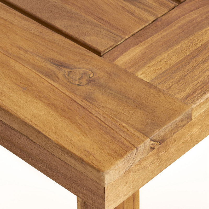Table de salle à manger d'extérieur en bois d'acacia 69 "