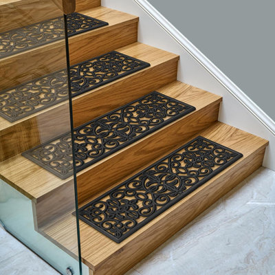 Tapis d'escalier d'extérieur en caoutchouc antidérapant robustes pour l'extérieur
