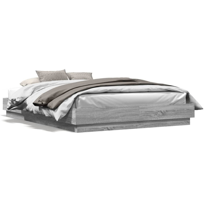 Vidaxl Bed Frame Engineered Wood, Grey Sonoma, 120 x 200cm