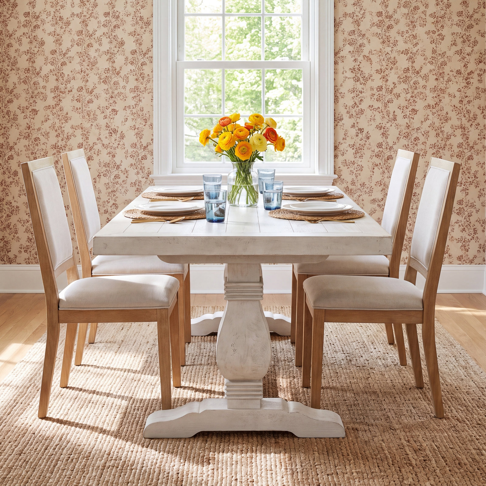 Kinston 94" Solid Wood Dining Table, Distressed Brown