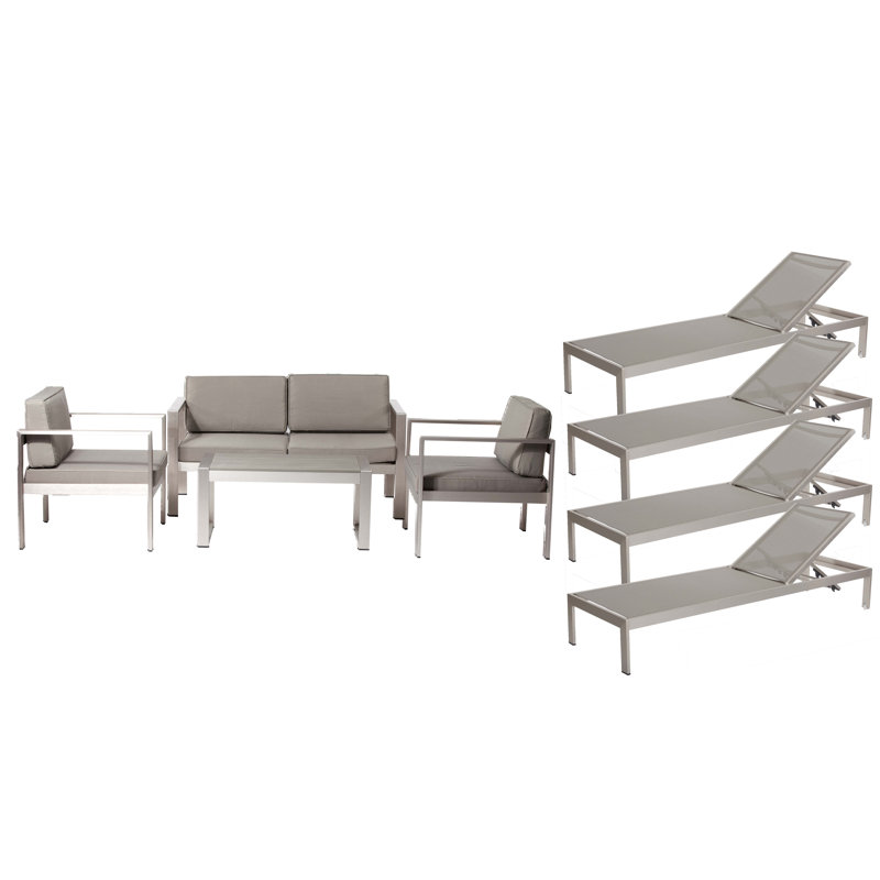 Aynura 8 - Person Patio Conversation Set with Cushions, Gray