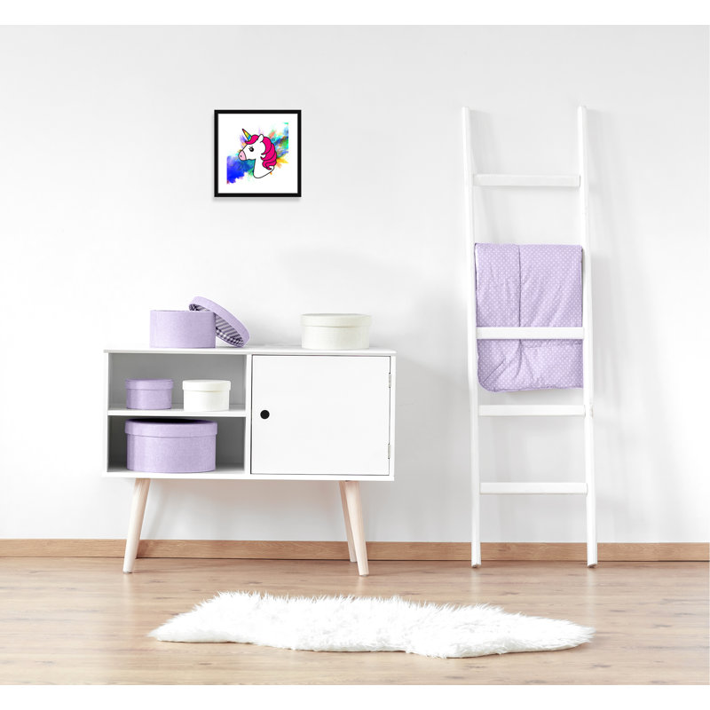 Art sur toile licorne arc-en-ciel, H 16 po x l 16 po x P 1,18 po, Encadré de boîte noir