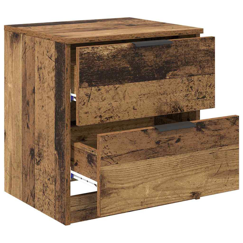45cm W Manufactured Wood Bedside Table, Old Wood