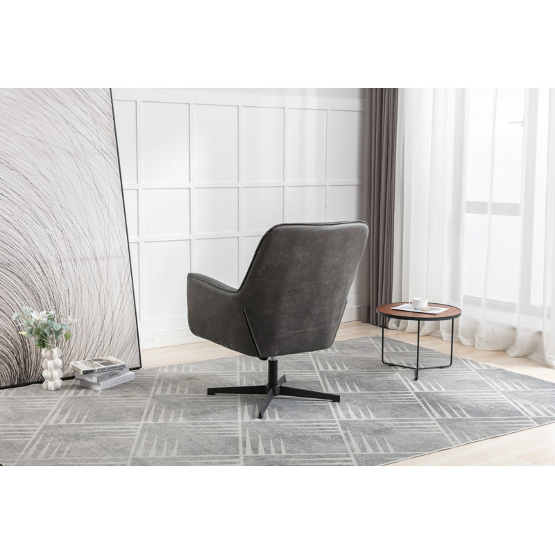 Adalade Upholstered Swivel Accent Chair, Grey