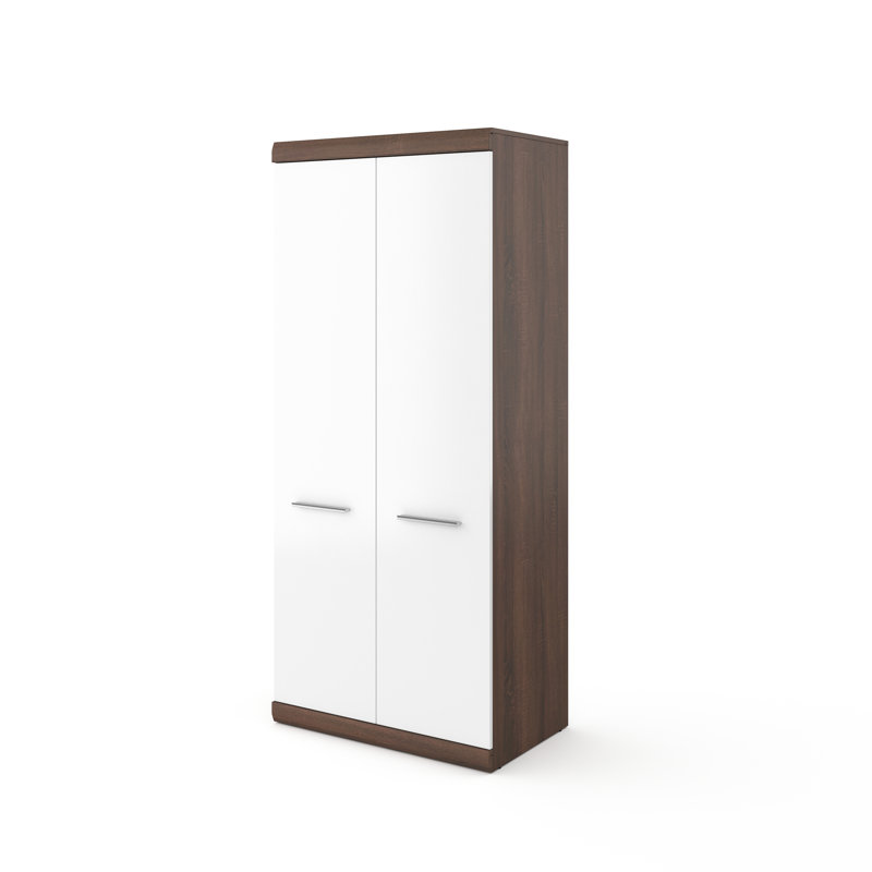 Waltia 2 Door Manufactured Wood Wardrobe, Oak/White
