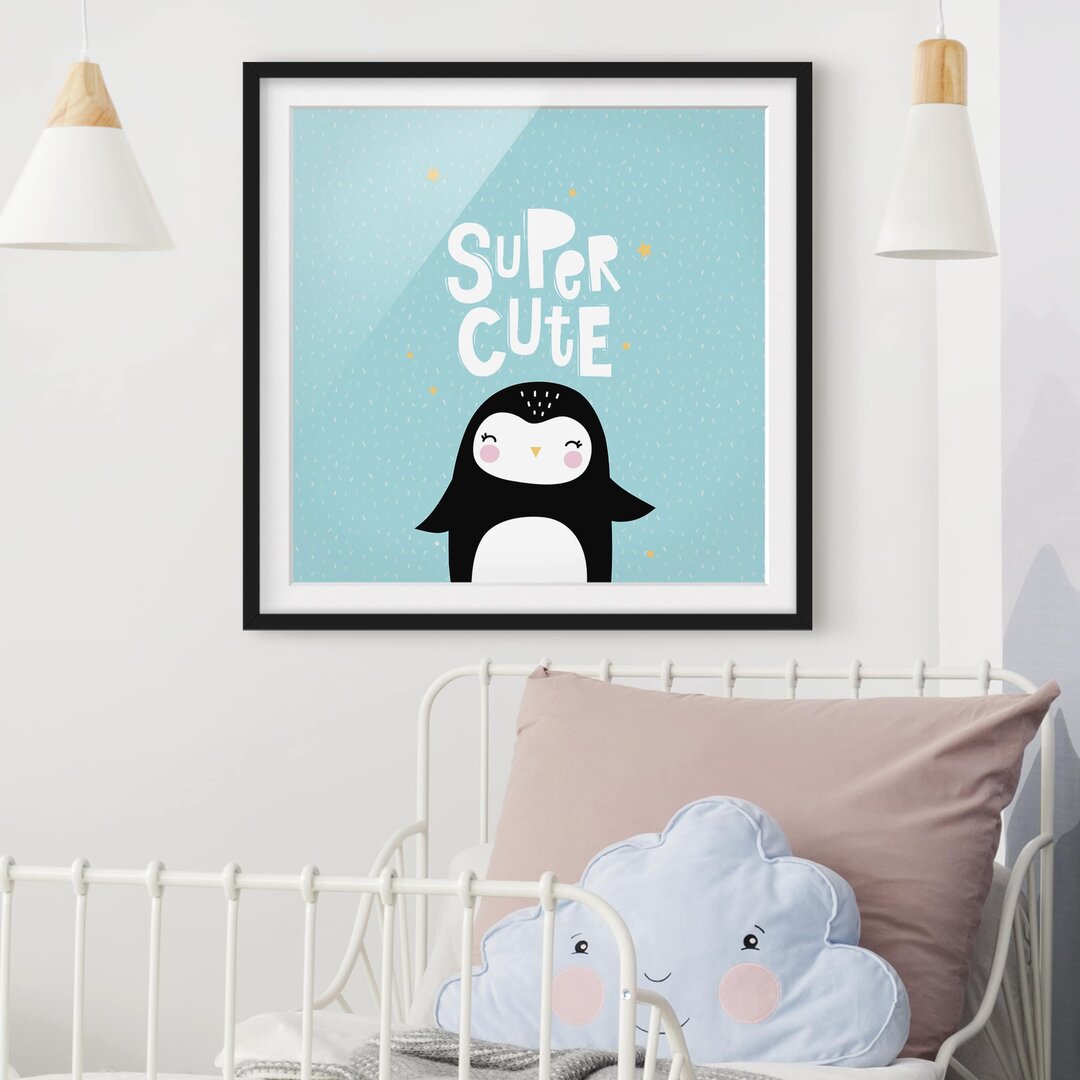 Gerahmter Grafikdruck Super Cute Penguin