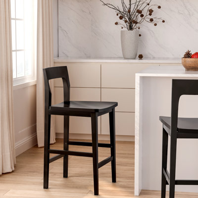Solid Wood Counter Stool With Footrest