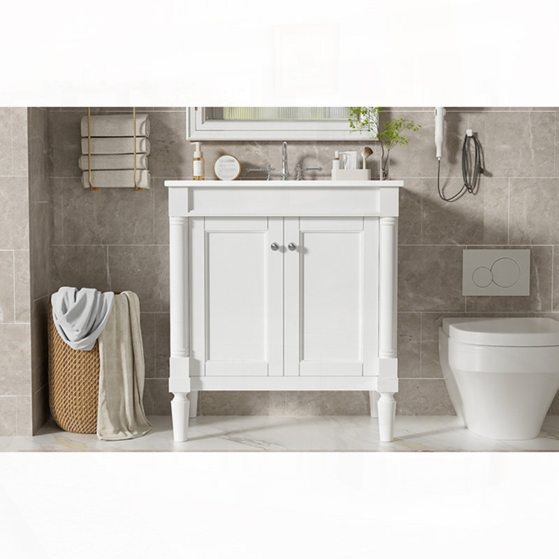 Meuble-lavabo 30 po avec lavabo en céramique, Blanc