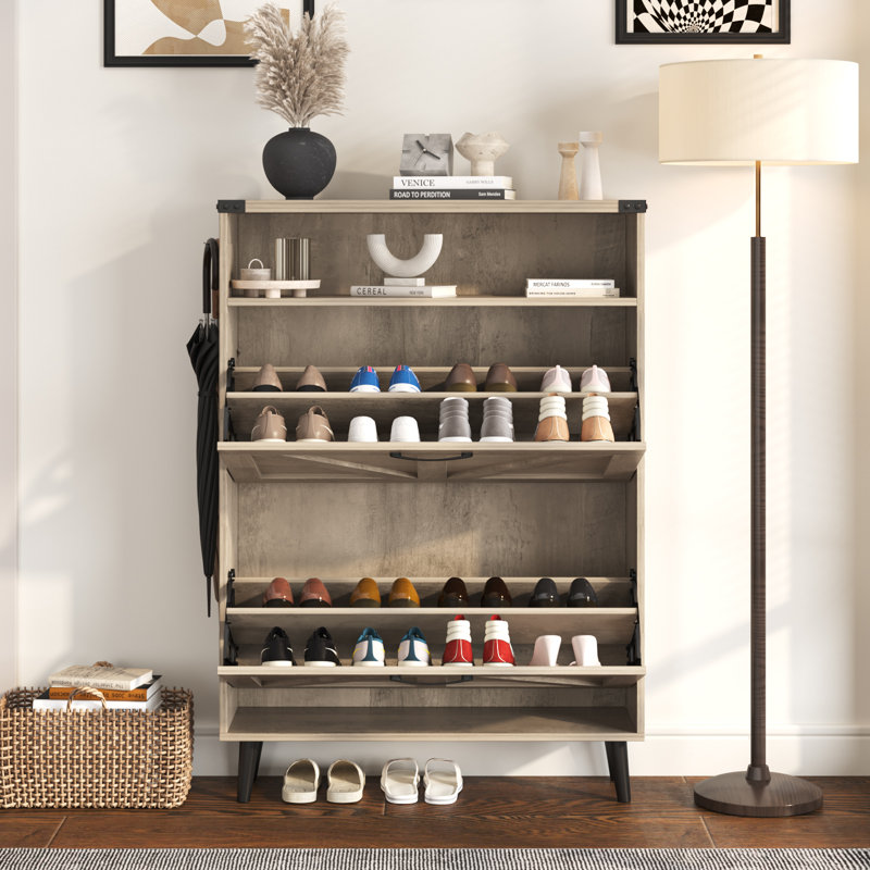 Shoe Storage Cabinet, Gray