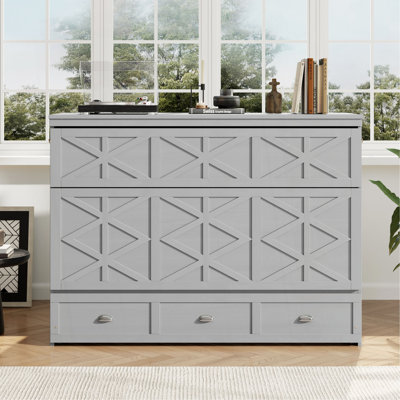 Queen Size Murphy Bed With Large Drawers And USB