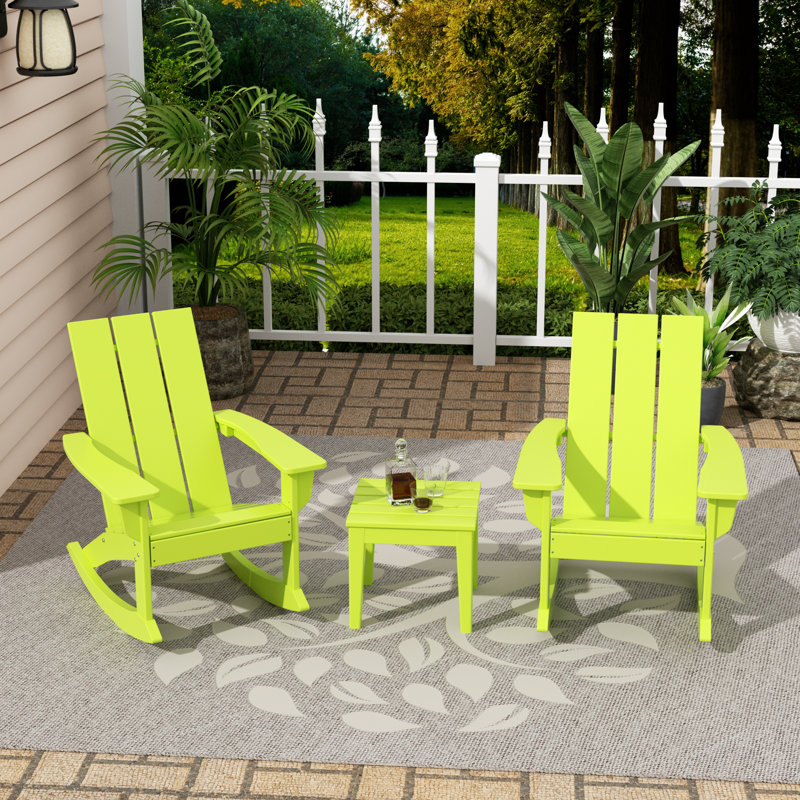 Chaise berçante d'extérieur en plastique Joubert, Lime