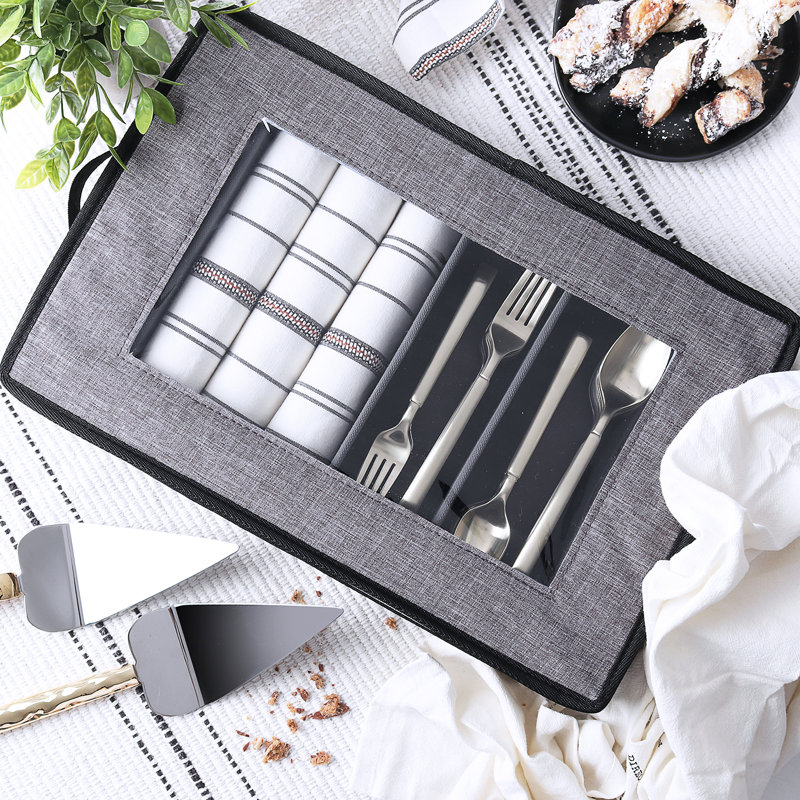 8-Piece Hard Shell China Dinnerware Storage Containers Set, Gray