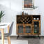 Buffet avec porte vitrée et tablettes réglables