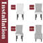 Housse pour chaise de salle à manger, housse extensible de chaise lavable avec jupe, ensemble de 4-1230486024