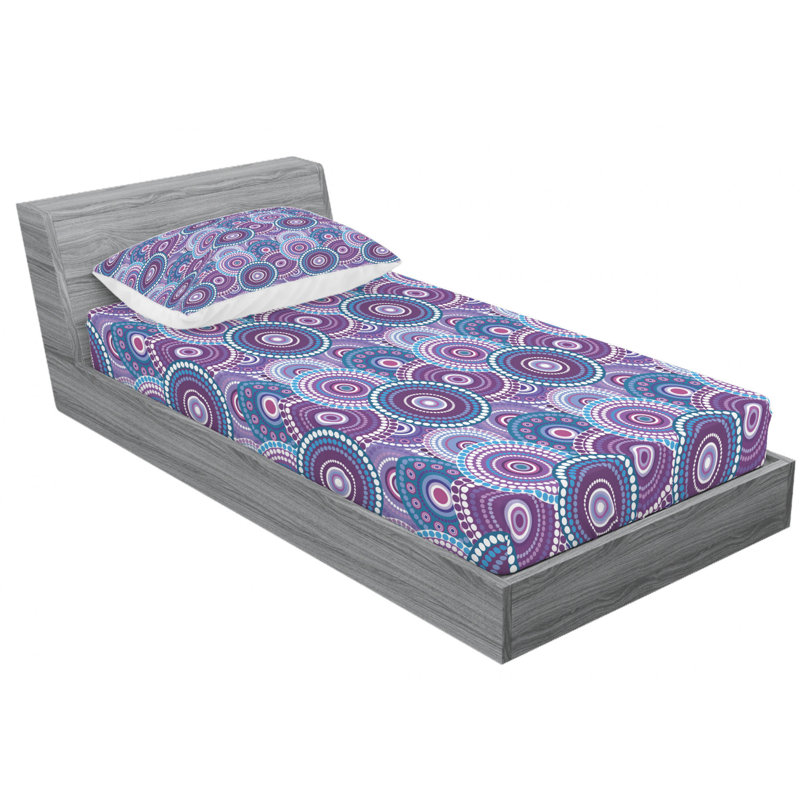 Microfiber Geometric Sheet Set, Twin Sheet Set with Fitted Sheet