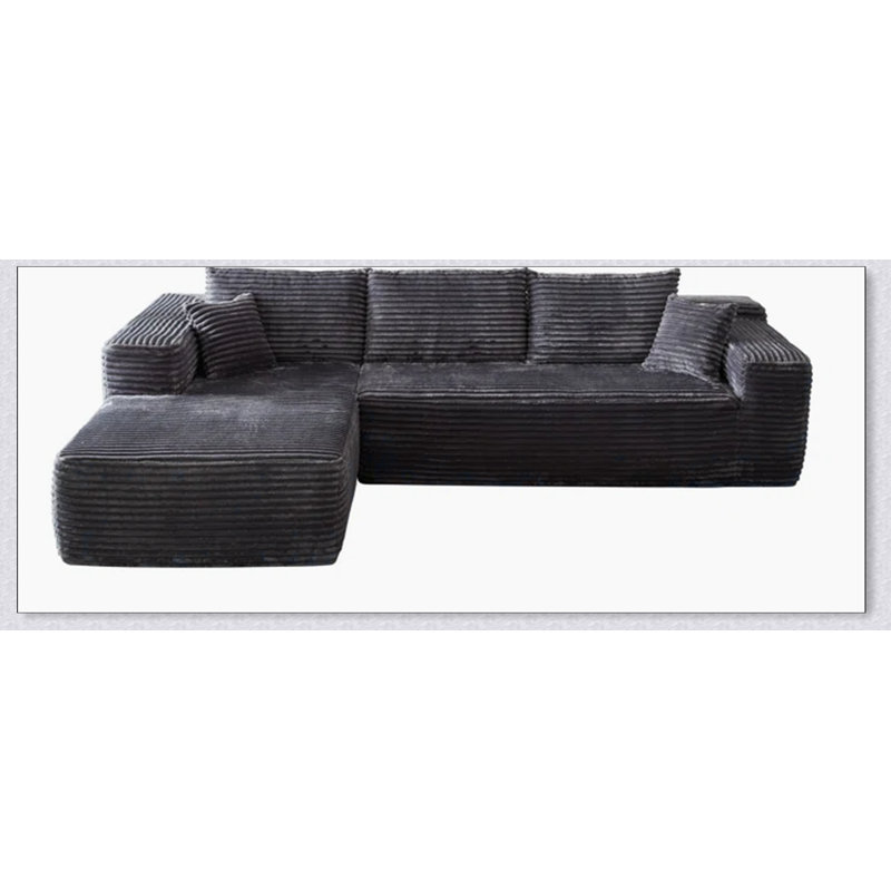 Canapé-lit moderne à droite avec tissu velours côtelé moelleux, sans assemblage, idéal pour une détente confortable et peu encombrant dans les espaces de vie