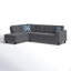 Console avec porte-gobelets - Canapé d'angle gris anthracite - 2 pièces
