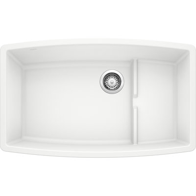 Performa Cascade SILGRANIT 32" Single Bowl Undermount Kitchen Sink with Colander - White