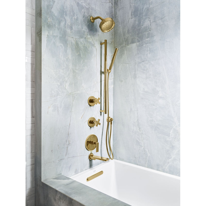 Clearflo Slotted 1.5" Leg Tub Drain with Overflow, Vibrant French Gold