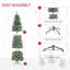 Arbre de Noël artificiel 7,5 pi avec branches réalistes, 350 lumières DEL, pommes de pin, baies rouges et 1075 pointes