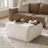 Lessman 37.25"W Mid-Century Modern Chenille Ottoman with Reversible Wood Tray Top and Storage-1406775887