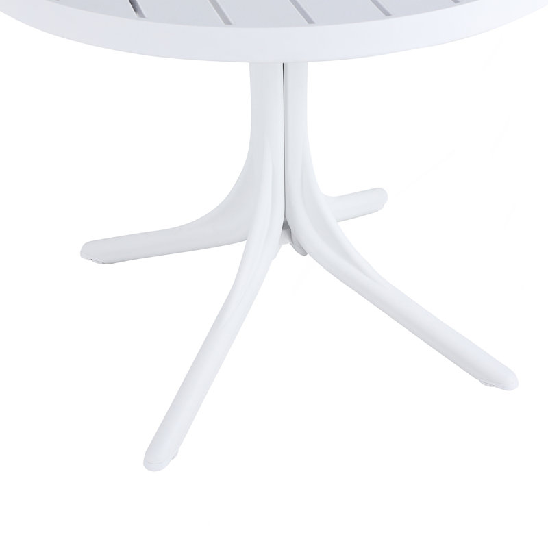 Table ronde moderne en plastique, table de salle à manger intérieure / extérieure, table de salle à manger