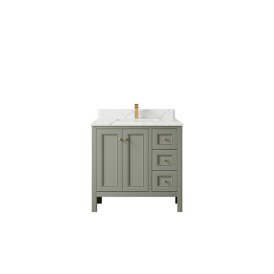 Nashville 36 In. W X 22 In. D Center Sink Bathroom Vanity In Black With Cove Edge