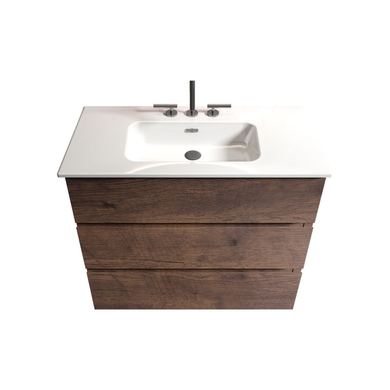 Margaruite Wall-Mounted Bathroom Vanity with Sink