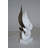 Ameline Modern Art Abstract of Fire White Resin Statue - Size: 6"L x 3"W x 12"H. -1226014979